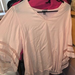 Peach, bell sleeved blouse